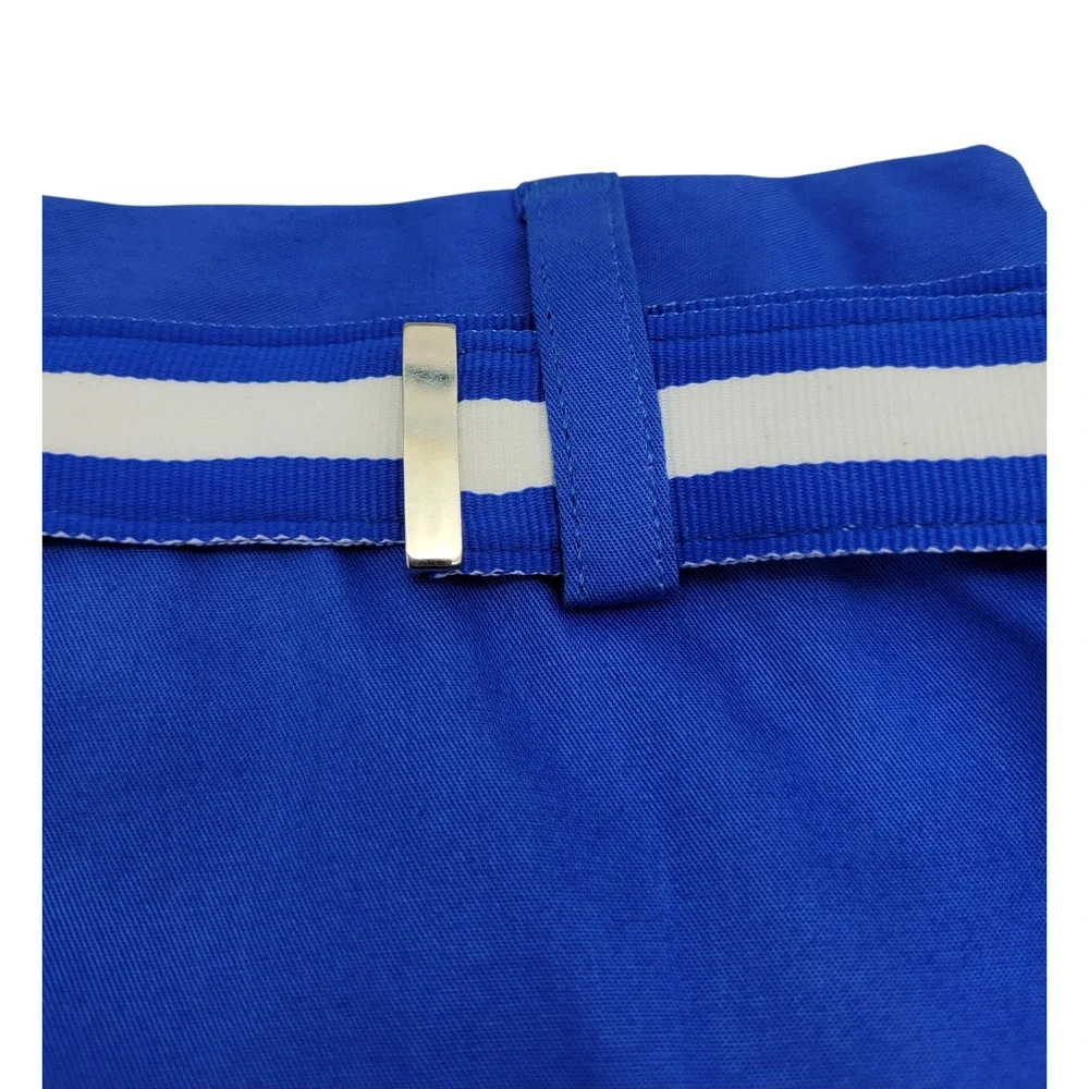 NWT Ralph Lauren Golf Women Shorts Bermuda Blue W/Belt Preppy Classic Size 10